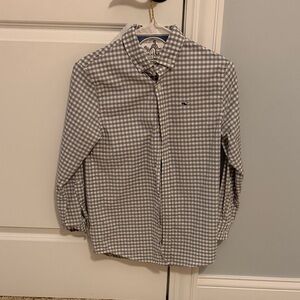 Kids Gray Checkered Button-Up Shirt